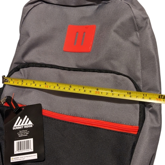 Summit Ridge NWT Red Black & Gray Unisex Backpack - Picture 13 of 13